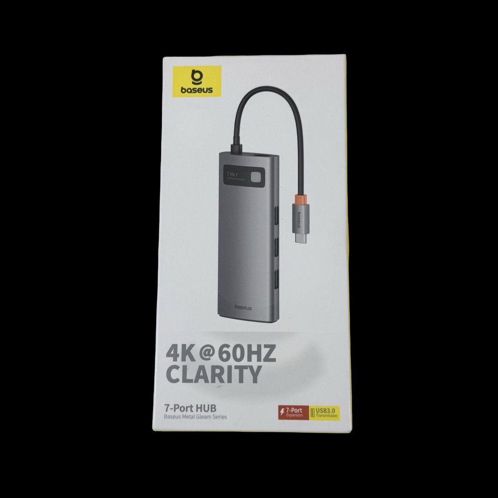 Baseus 7-Port USB C Hub with 4K@60Hz Clarity - Metal Gleam Series